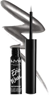 Acu laineris NYX Professional Makeup Epic Wear Metallic, 3.5 ml, pelēka krās. 02 gun metal