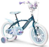 Vaikiškas dviratukas su papildomais ratukais, vaikų Huffy Disney Frozen, balta sp./žalia sp., 11", 16"