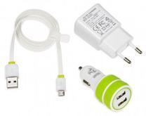 Telefono įkroviklis iBOX, Micro USB/USB, žalia sp.