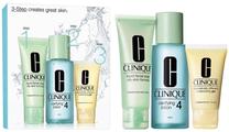 Veido priežiūros priemonių rinkinys Clinique 50ml Liquid Facial Soap + 100ml Clarifying Lotion 4 + 30ml Moisturizing Gel, 180 ml