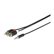 Провод Estuff 3.5 mm, RCA male x 2, 5 м, черный цв.
