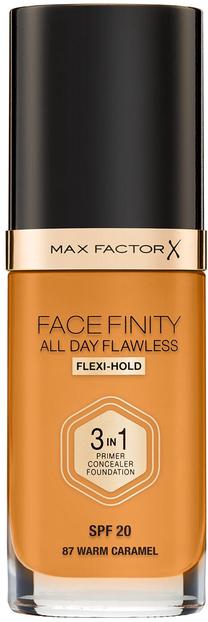 Šķidrā grima bāze Max Factor Face Finity All Day Flawless 3in1, 87 warm caramel, 30 ml