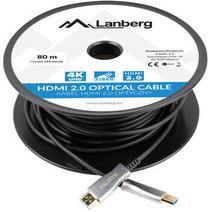 Vads Lanberg CA-HDMI-20FB-0800-BK HDMI 2.0, HDMI 2.0, 80 m, sudraba krās.