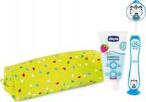 Dantų pasta su dantų šepetėliu Chicco Tiger Travel set, braškių skonio, 50 ml