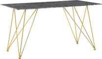 Valgomojo stalas Beliani Kenton, aukso sp./juoda sp., 80 cm x 140 cm x 75 cm