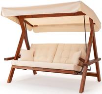 Lauko sūpynės Kalune Design Lyon 2400, ruda sp./smėlio sp., 175 cm x 236 cm x 210 cm