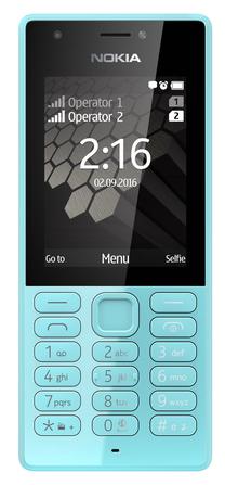 Telefons ar pogām Nokia 216, 16 MB, zila krās.