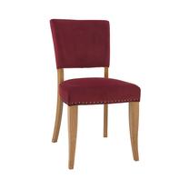 Ēdamistabas krēsls Home4you Kingswood Velvet, ozola krās./sarkana krās., 65 cm x 48 cm x 91 cm