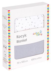 Pledas Ceba Baby Jersey Baby Blanket, mėlynas/baltas, 90 cm x 100 cm