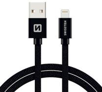Vads Swissten MFI, USB/Apple Lightning, 120 cm, melna krās.