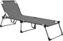 Lauko gultas VLX Extra High Folding Senior Sunbed 47915, pilka sp.