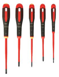 Atsuktuvų rinkinys Bahco Ergo Insulated Screwdriver Set BE-9881SL, izoliuotas, 20 cm, 5 vnt.