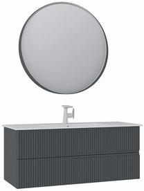 Vonios kambario baldų komplektas Kalune Design Moonlight, matinė antracito sp., 51 cm x 121 cm x 51 cm