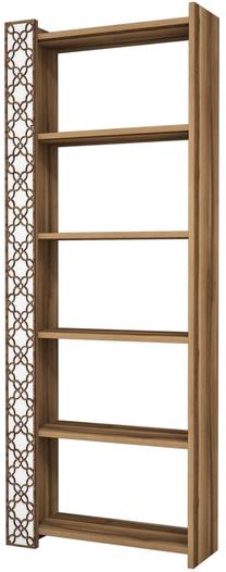 Pastatoma lentyna Kalune Design City 845HCT3606, balta sp./riešuto sp., 170 cm x 64.6 cm x 24.2 cm