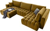 Kampinė sofa Bonito Loco 45, geltona sp., kairinė, 170 x 340 cm x 92 cm