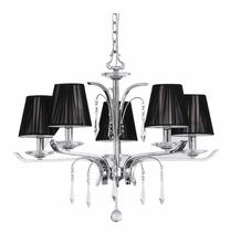 Šviestuvas kabinamas Ideal Lux Accademy SP5, E14, 5 x 40 W, juoda sp. / chromo sp.