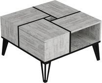 Kavos staliukas Kalune Design Nirvana, juoda sp./šviesiai pilka sp., 71.8 cm x 71.8 cm x 43.8 cm