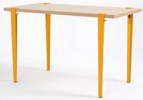 Stalas Kalune Design Eurotas, geltona sp./medžio sp., 60 cm x 120 cm x 75 cm