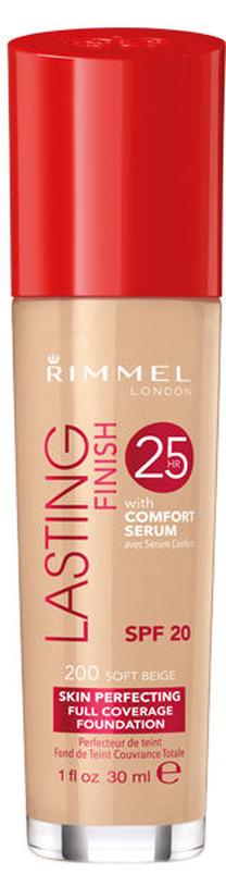 Šķidrā grima bāze Rimmel London Lasting Finish 25h, 200, 30 ml