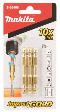 Набор битов для отверток Makita B-52495, T25, 65 мм, 1/4"