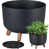 Gėlių vazonas Tubus DGTL300L-S433, plastikinis, Ø 29.8 cm, juoda sp.
