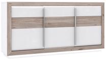 Komoda Forte Canne CQNK231B-C141, ąžuolo sp./balta sp., 98.2 cm x 192.7 cm x 53 cm