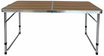 Stovyklavimo stalas, ruda sp./sidabro sp., 120 cm x 60 cm x 55 - 70 cm