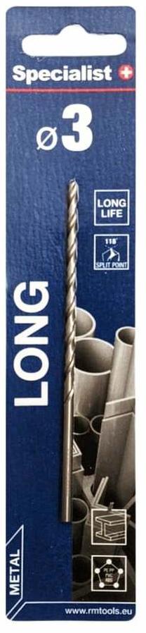 Metalo grąžtas Specialist+ Long, metalas, din 340, -, 3 mm x 10 cm