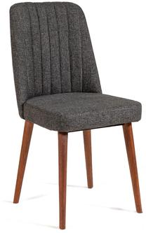 Valgomojo kėdė Kalune Design Vina 1053 869VEL5132, antracito sp./riešuto sp., 46 cm x 46 cm x 85 cm