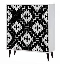 Spintelė Kalune Design Swan 869VEL3989, balta sp./juoda sp., 36 cm x 95 cm x 111 cm