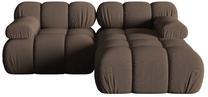 Modulinė sofa Micadoni Bellis 3D, ruda sp., dešininė, 188 x 155 cm x 64 cm