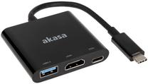 Adapteris Akasa HDMI, USB Type-C, 0.15 m