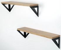 Sieninė lentyna Kalune Design WR085, ąžuolo sp./juoda sp., 18 cm x 13 cm x 60 cm