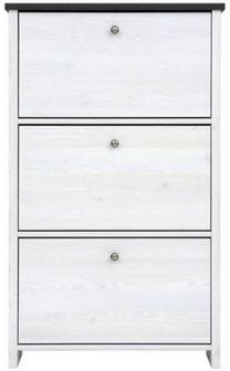 Batų dėžė Porto, balta, 75 cm x 18.5 cm x 126 cm