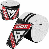 Лангетка RDX Knee Wraps, белый цв./черный цв.