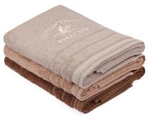 Vannas dvieļu komplekts Beverly Hills Polo Club Bath Towel Set 403, brūna krās./gaiši brūna krās./tumši brūna krās., 140 cm x 70 cm, 3 gab.