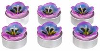 Свеча, набор, формовая Homla Floral Aura, 6 шт., фиолетовый цв.