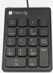 Skaičių blokas Techly Mini, juoda sp.