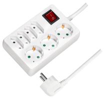 Buitinis ilgintuvas Logilink 7-Way + Switch LPS210, 1.5 mm², 5 m, IP20, 7 lizdų, su jungikliu, balta sp.