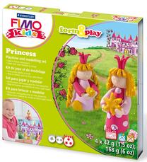 Rinkinys molinių figūrėlių gamybai, princesė Fimo Form & Play, geltona sp./rožinė sp., 168 g