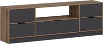 ТВ стол Kalune Design Elina, антрацитовый цв./ореховый цв., 180 см x 35 см x 57 см