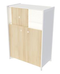 Spinta Kalune Design STK-CAB-A001359, ąžuolo sp./balta sp., 44 cm x 81.3 cm x 114.8 cm