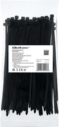 Держатель для кабеля Qoltec, 200 x 4.8 мм, 100 шт., черный цв.