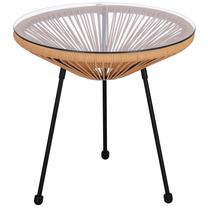 Lauko stalas Springos, skaidri sp./ruda sp./juoda sp., 50 cm x 550 cm x 49 cm