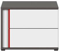 Naktinis staliukas Graphic KOM2SP, balta sp./raudona sp./pilka sp., 39.5 cm x 38.5 cm x 52 cm