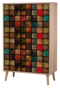 Spintelė Kalune Design Multibox 723, ruda sp./įvairių spalvų, 80 cm x 36 cm x 127 cm