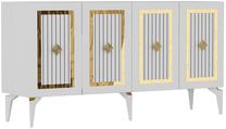 Komoda Kalune Design Nora 475OLV1756, aukso sp./balta sp., 79 cm x 40 cm x 150 cm