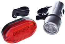 Dviračių žibintas TakeMe 2in1 Bike Light Set TM-LED-2IN1SE, plastikas, sidabro sp./juoda sp., 2 vnt.
