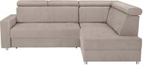 Kampinė sofa Lone 2F.RECBK, ruda sp./pilka sp., dešininė, 252 x 185 cm x 90 cm