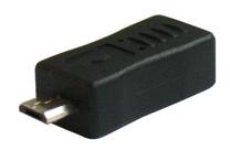 Adapteris Savio Mini USB 5 pin female, Micro USB, juoda sp.